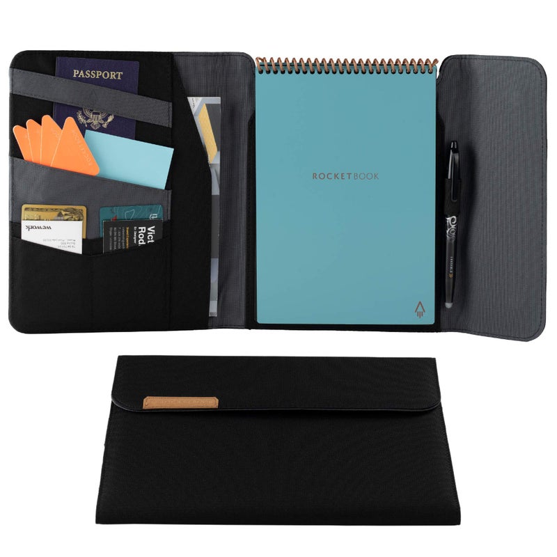Rocketbook Flip Cover, All-in-One Case and Organizer Flip Notebook, On the Go, Letter Size 8.5x11, Black - Image 1